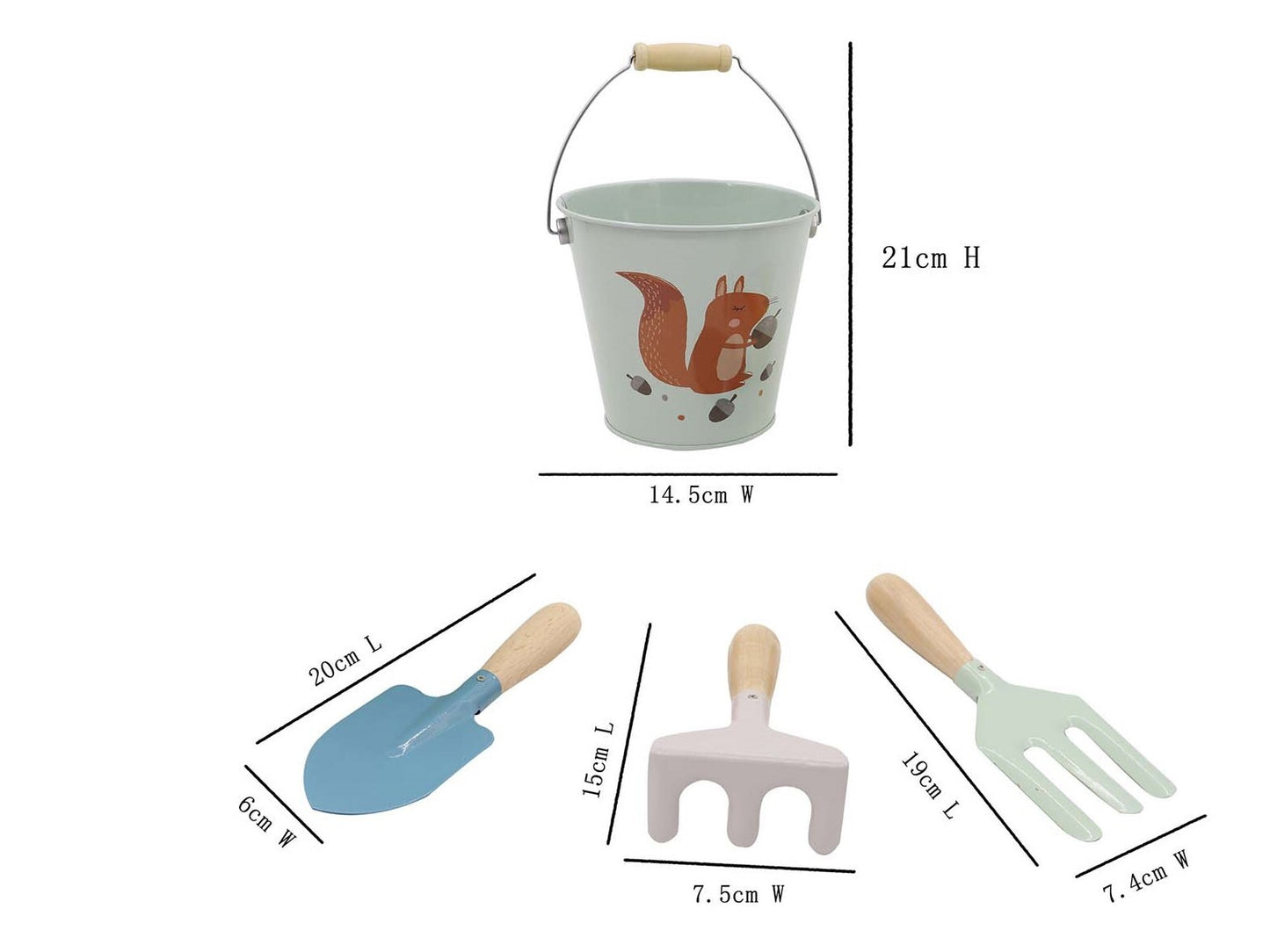 Kids Garden Tool Set – Blue (4pc) – Calm & Breezy