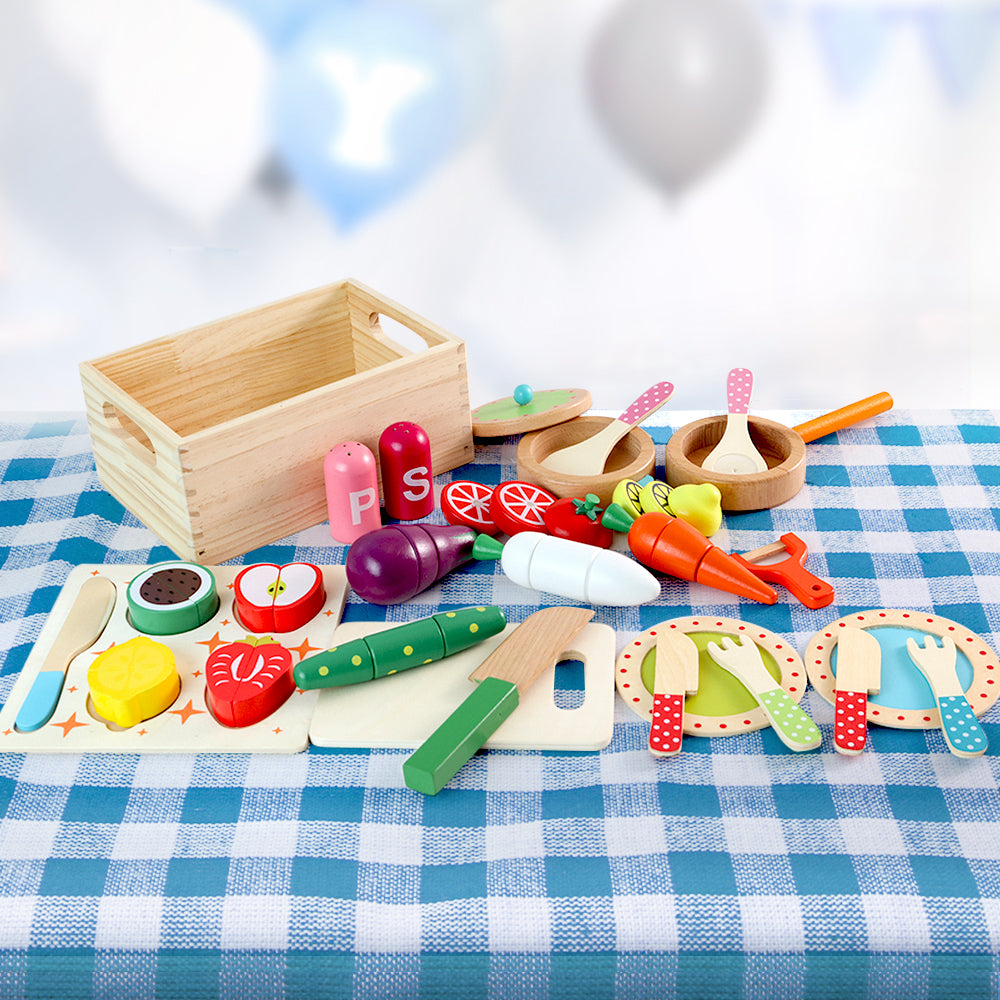 Kitchen Play Set with 29pc Cooking Kit – Keezi