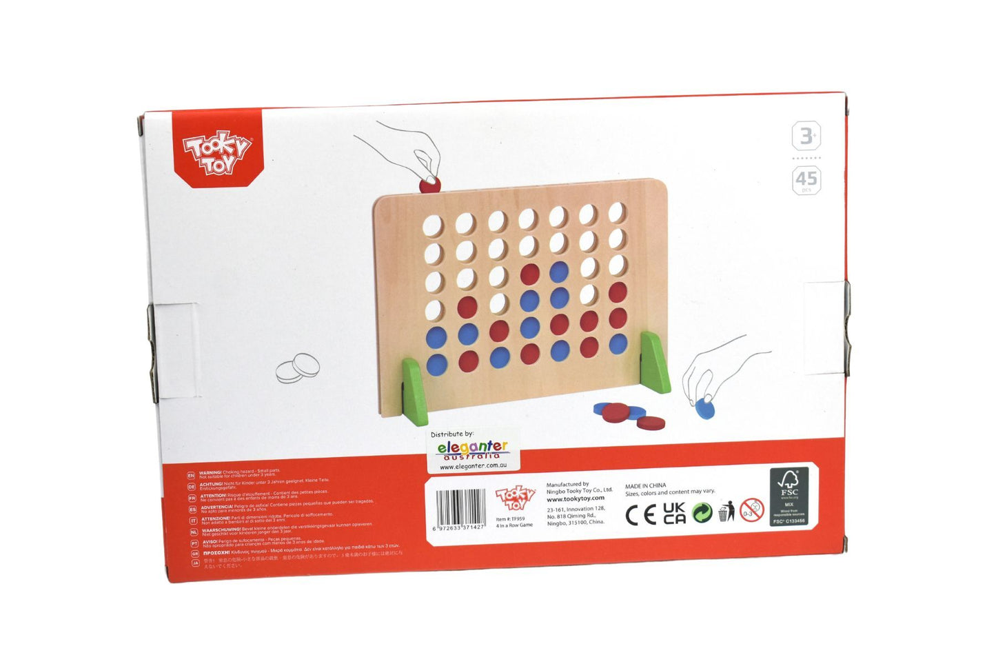 Wooden 4 in a Row Game – Tooky Toy